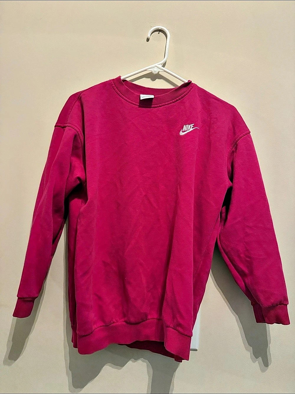 Nike Sportswear Club Fleece Crewneck Sweatshirt Pink Large girls